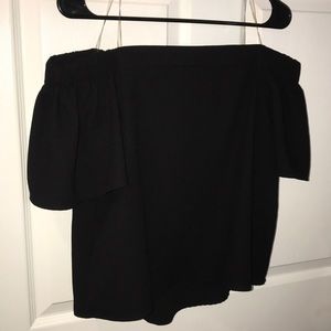 Black off the shoulder top